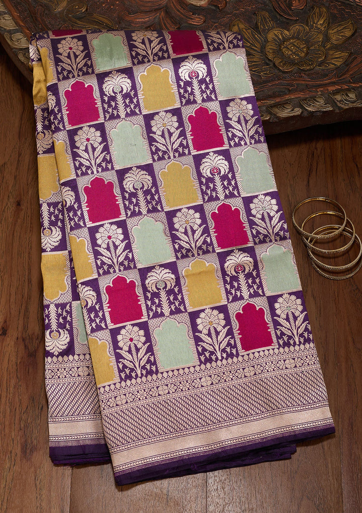 Purple Zariwork Silk Silk_Saree