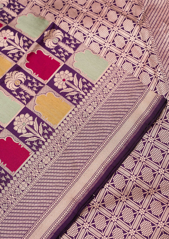 Purple Zariwork Silk Silk_Saree