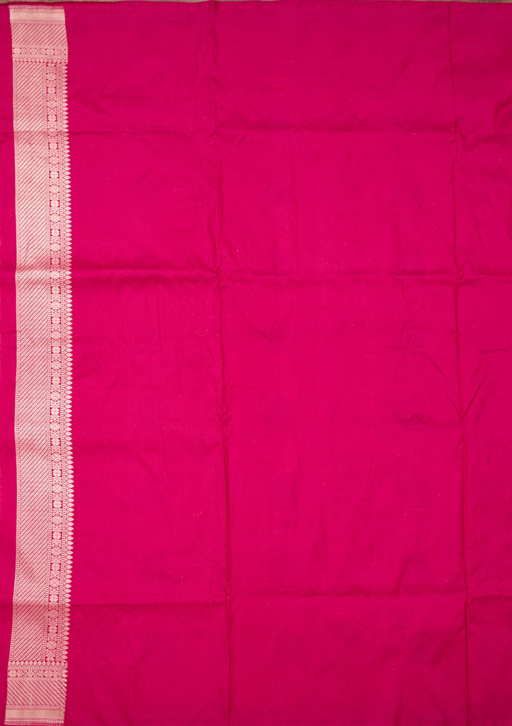 Rani Pink Zariwork Silk Silk_Saree