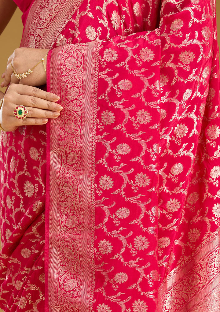 Rani Pink Zariwork (Gold) Silk Silk_Saree
