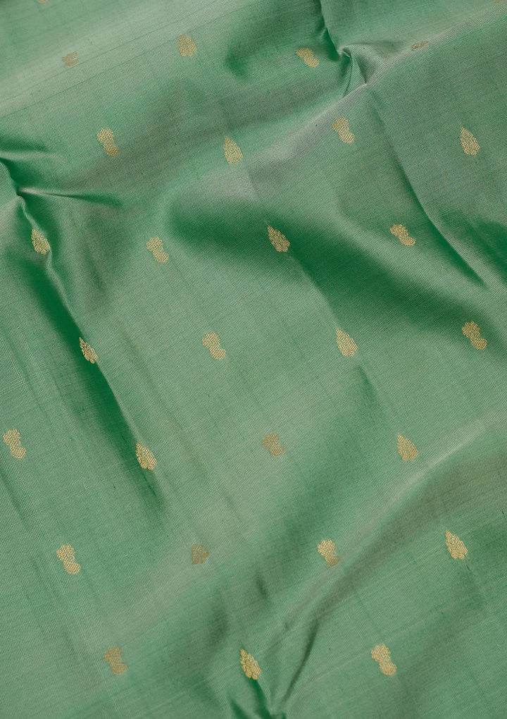 Pista Green Zariwork Pure Silk Saree