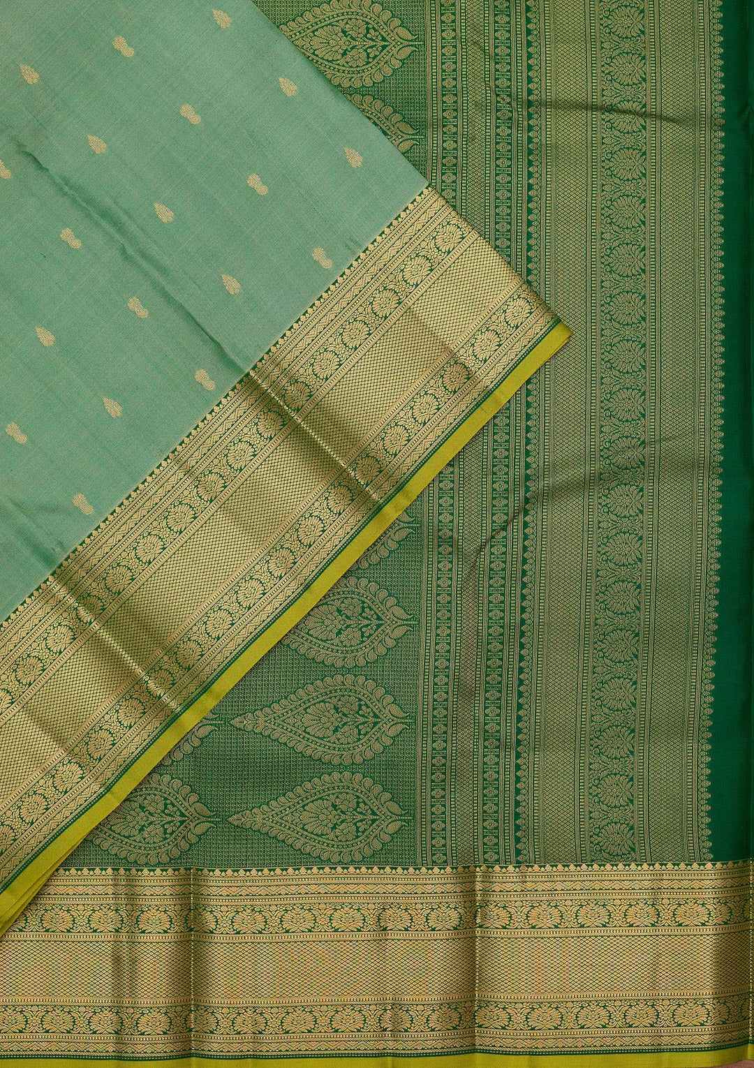 Pista Green Zariwork Pure Silk Saree