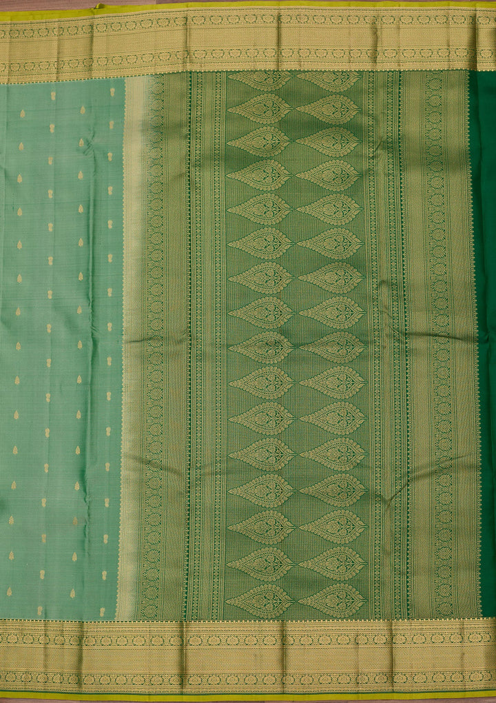 Pista Green Zariwork Pure Silk Saree