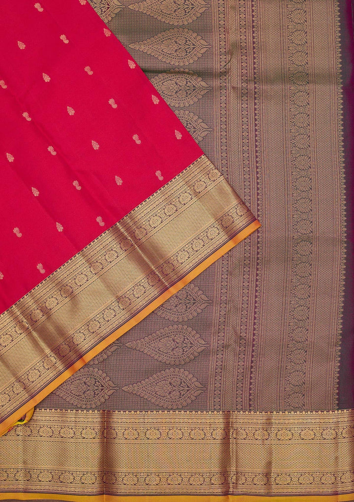 Rani Pink Zariwork Pure Silk Saree