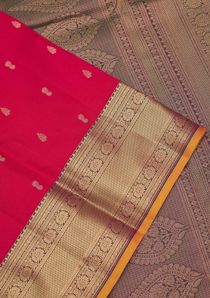 Rani Pink Zariwork Pure Silk Saree