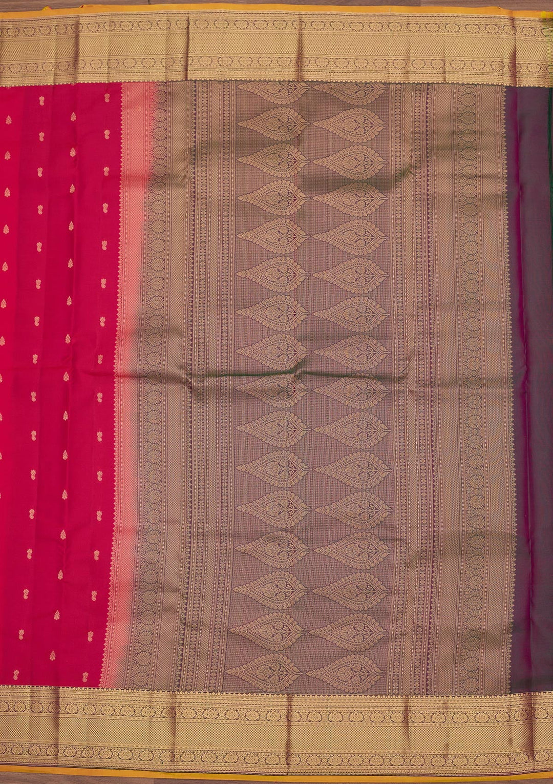 Rani Pink Zariwork Pure Silk Saree