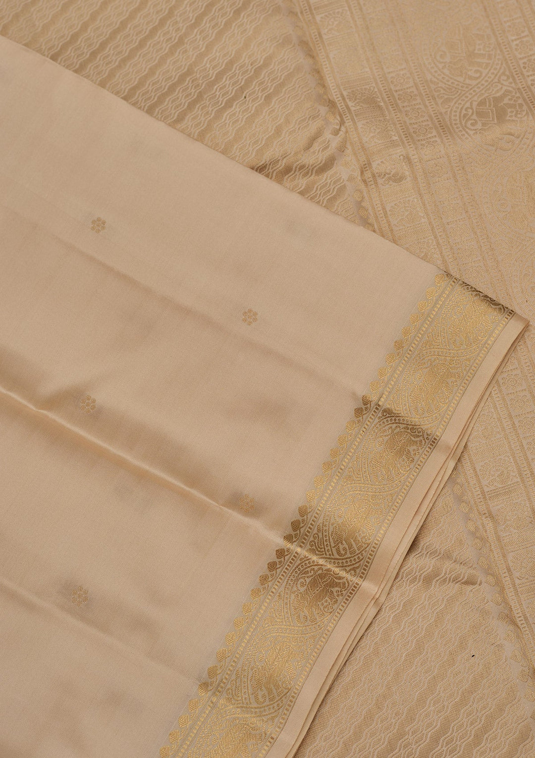 Beige Zariwork Pure Silk Saree