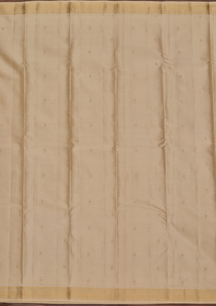 Beige Zariwork Pure Silk Saree