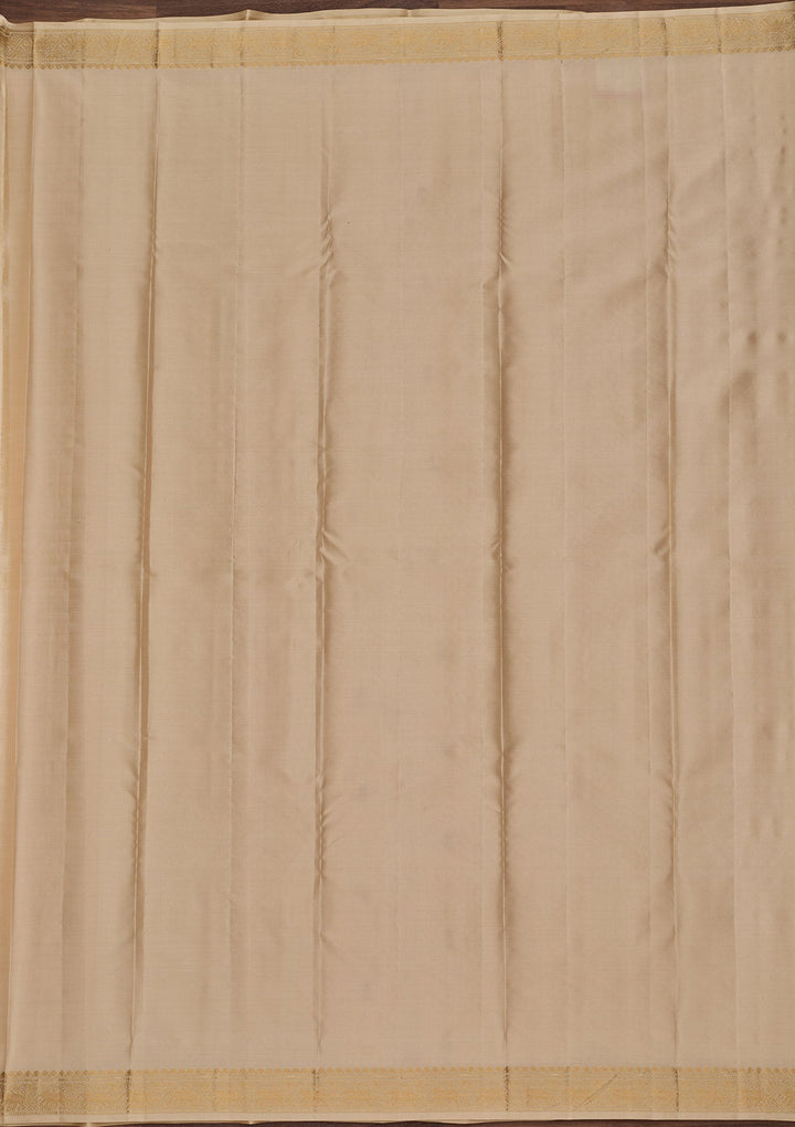 Beige Zariwork Pure Silk Saree
