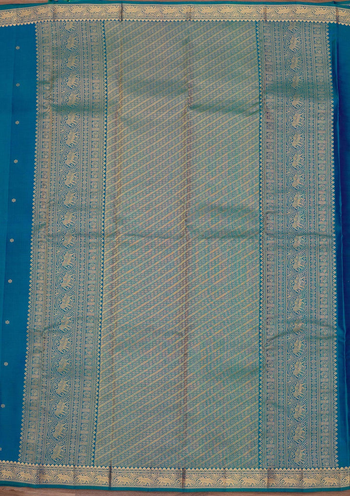 Turquoise Blue Zariwork Pure Silk Saree