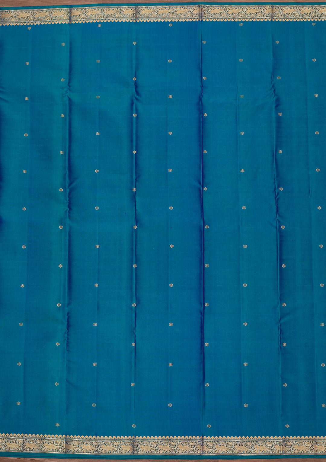 Turquoise Blue Zariwork Pure Silk Saree