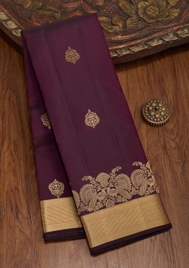 Brown Zariwork Pure Silk Saree-koskii
