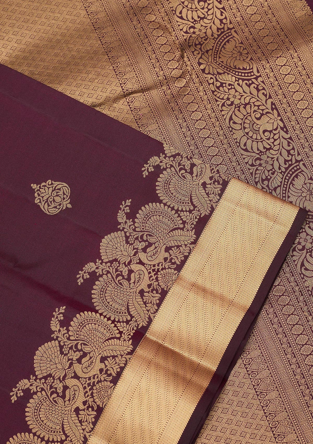 Brown Zariwork Pure Silk Saree