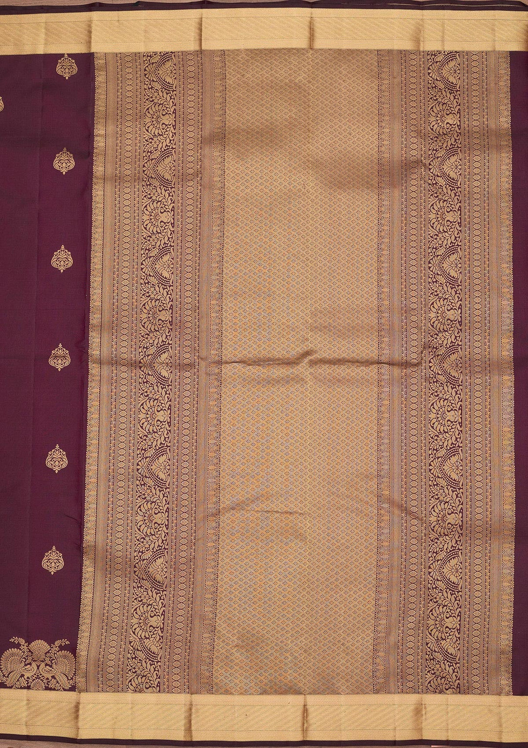 Brown Zariwork Pure Silk Saree