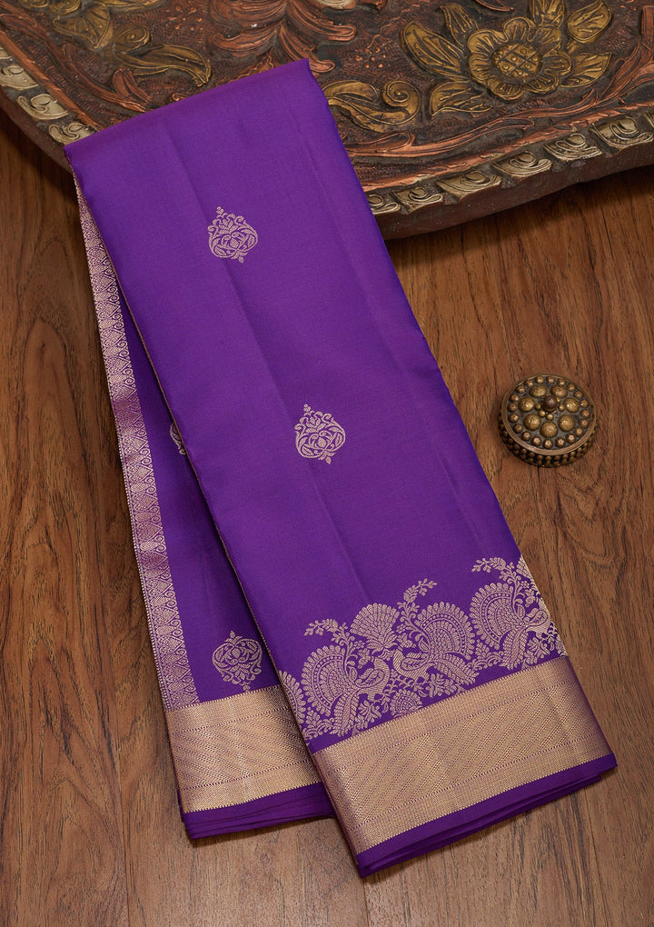 Royal Blue Zariwork Pure Silk Saree-koskii