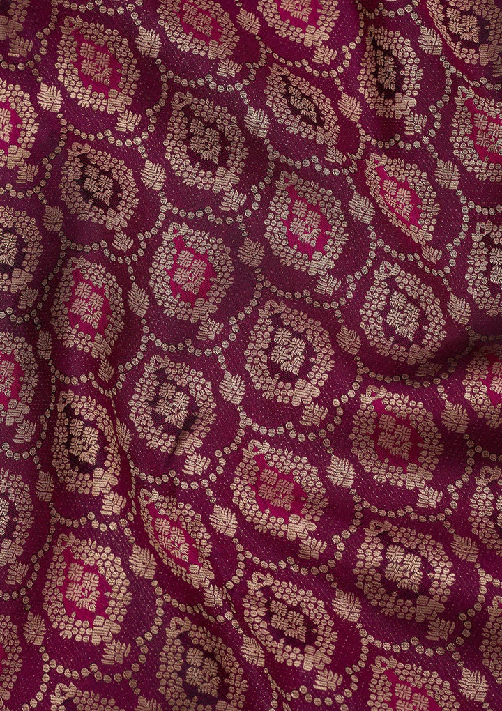 Wine Zariwork Pure Silk Saree