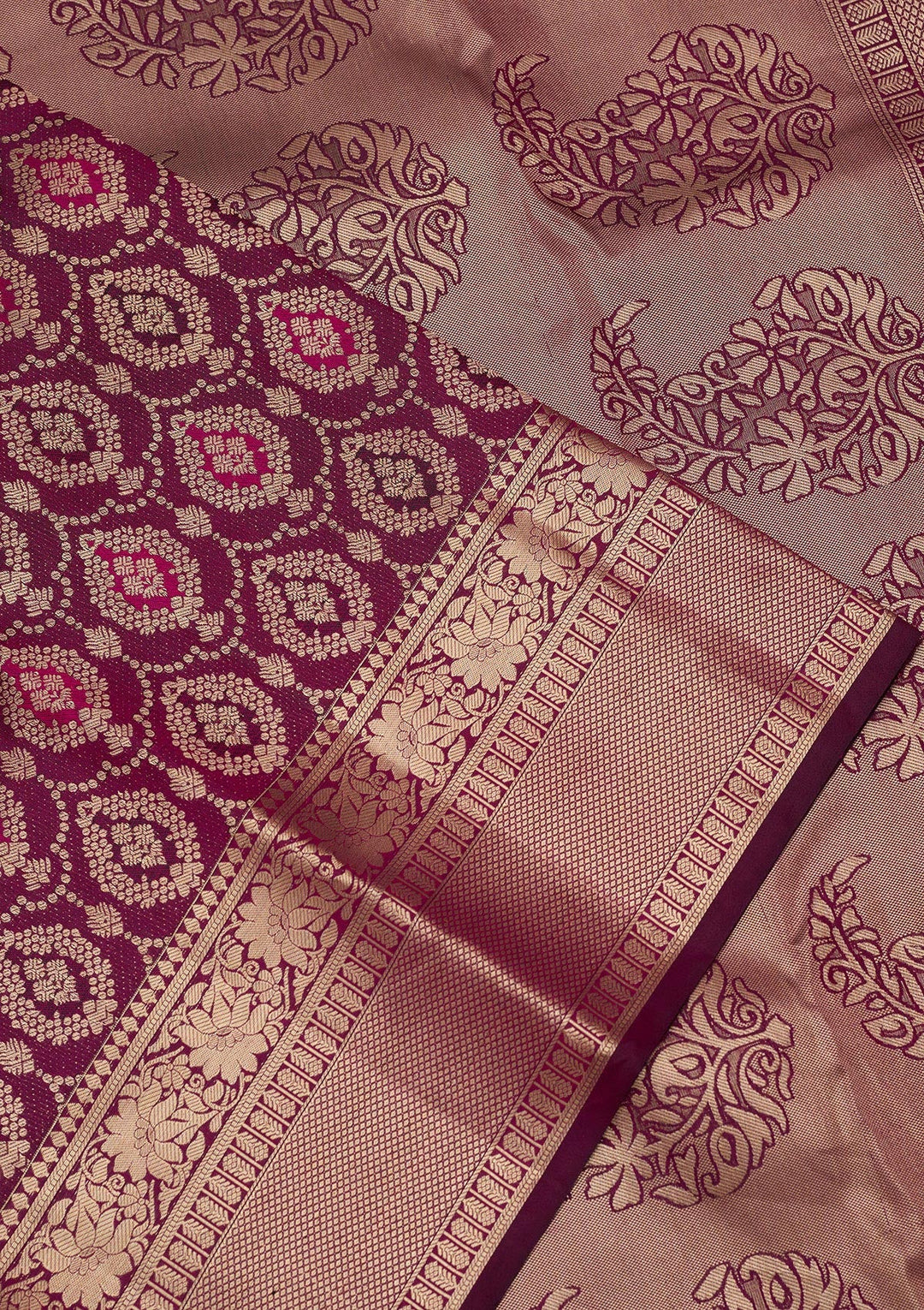 Wine Zariwork Pure Silk Saree
