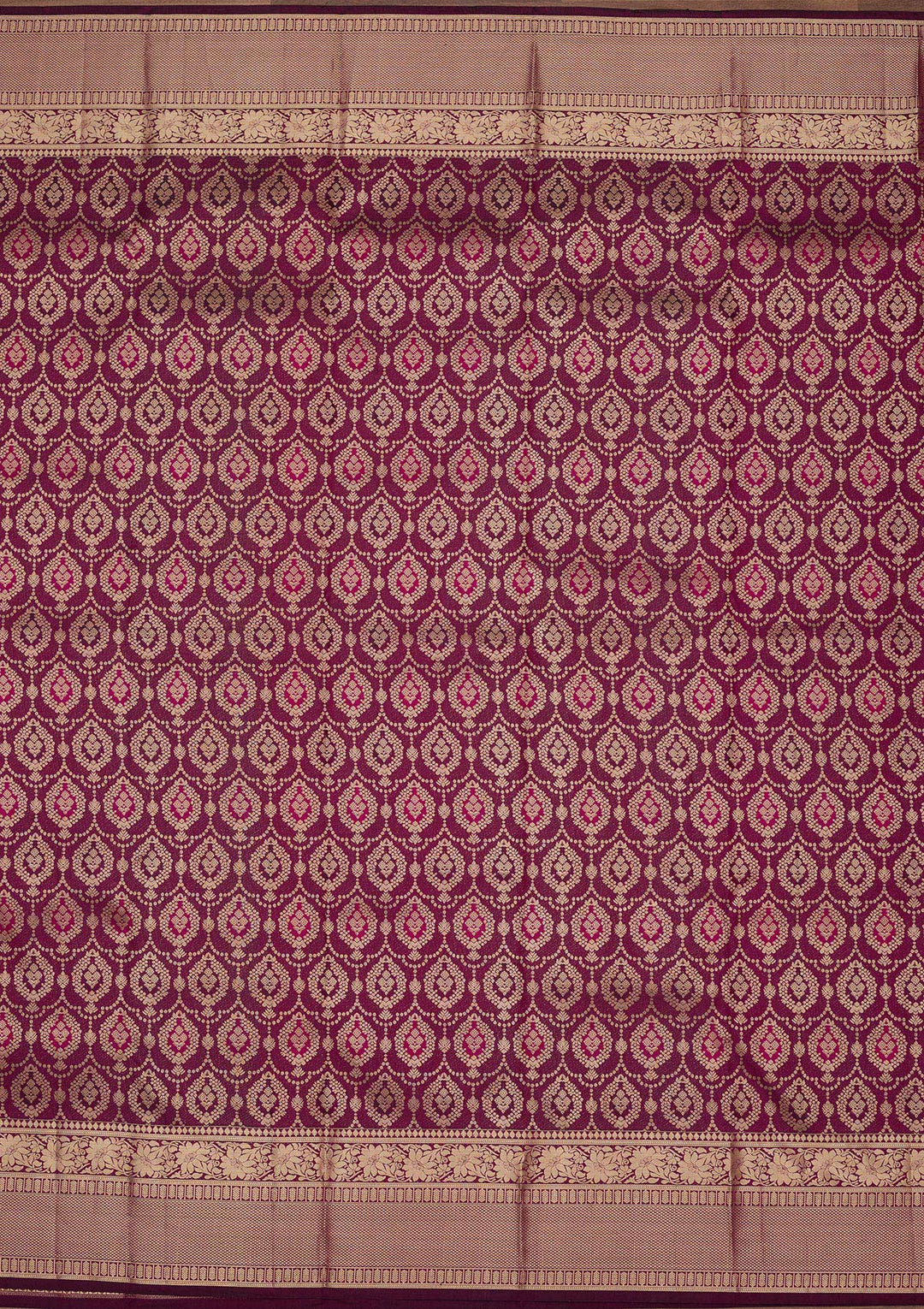 Wine Zariwork Pure Silk Saree