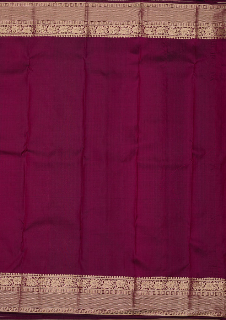 Wine Zariwork Pure Silk Saree
