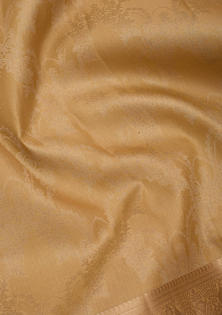 Beige Kanjivaram Pure Silk Saree