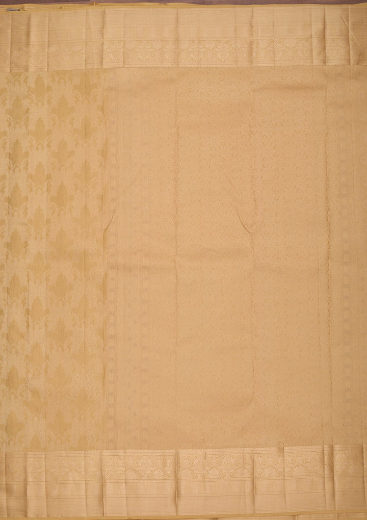 Beige Kanjivaram Pure Silk Saree