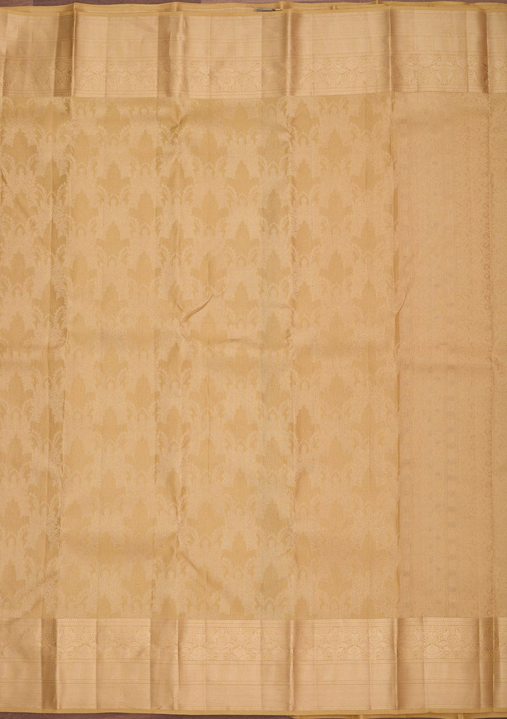 Beige Kanjivaram Pure Silk Saree