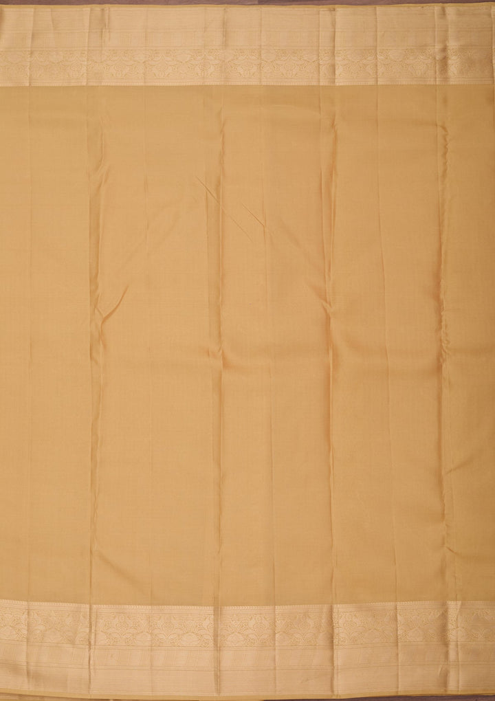 Beige Kanjivaram Pure Silk Saree