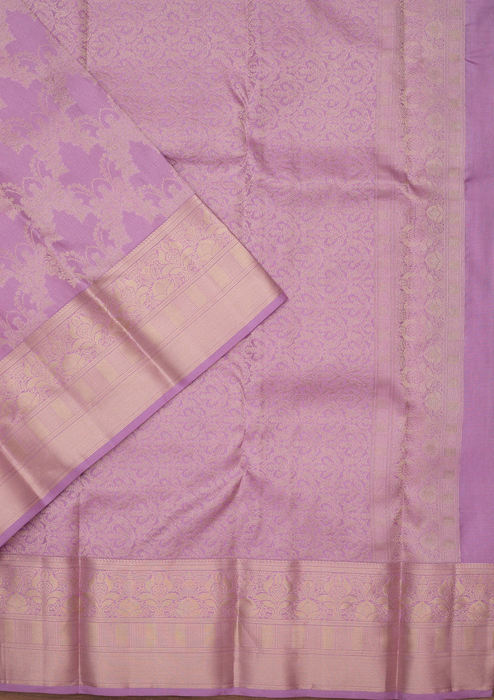 Lavender Zariwork Pure Silk Saree