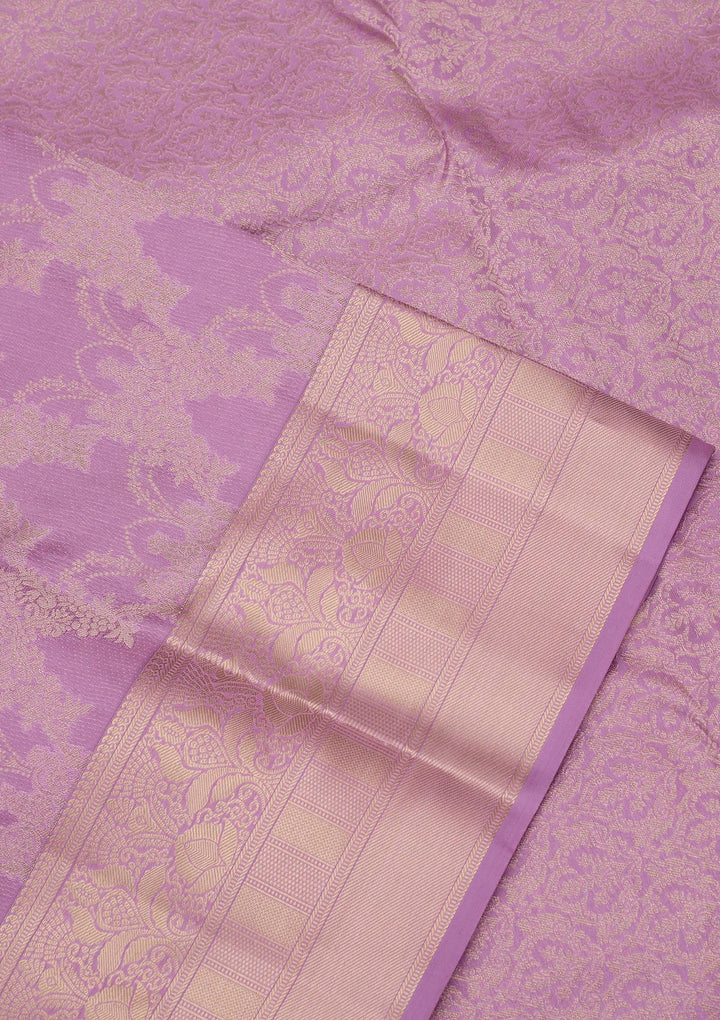 Lavender Zariwork Pure Silk Saree