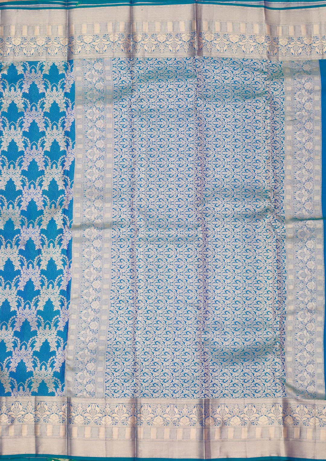 Peacock Blue Zariwork (Gold) Pure Silk Silk_Saree