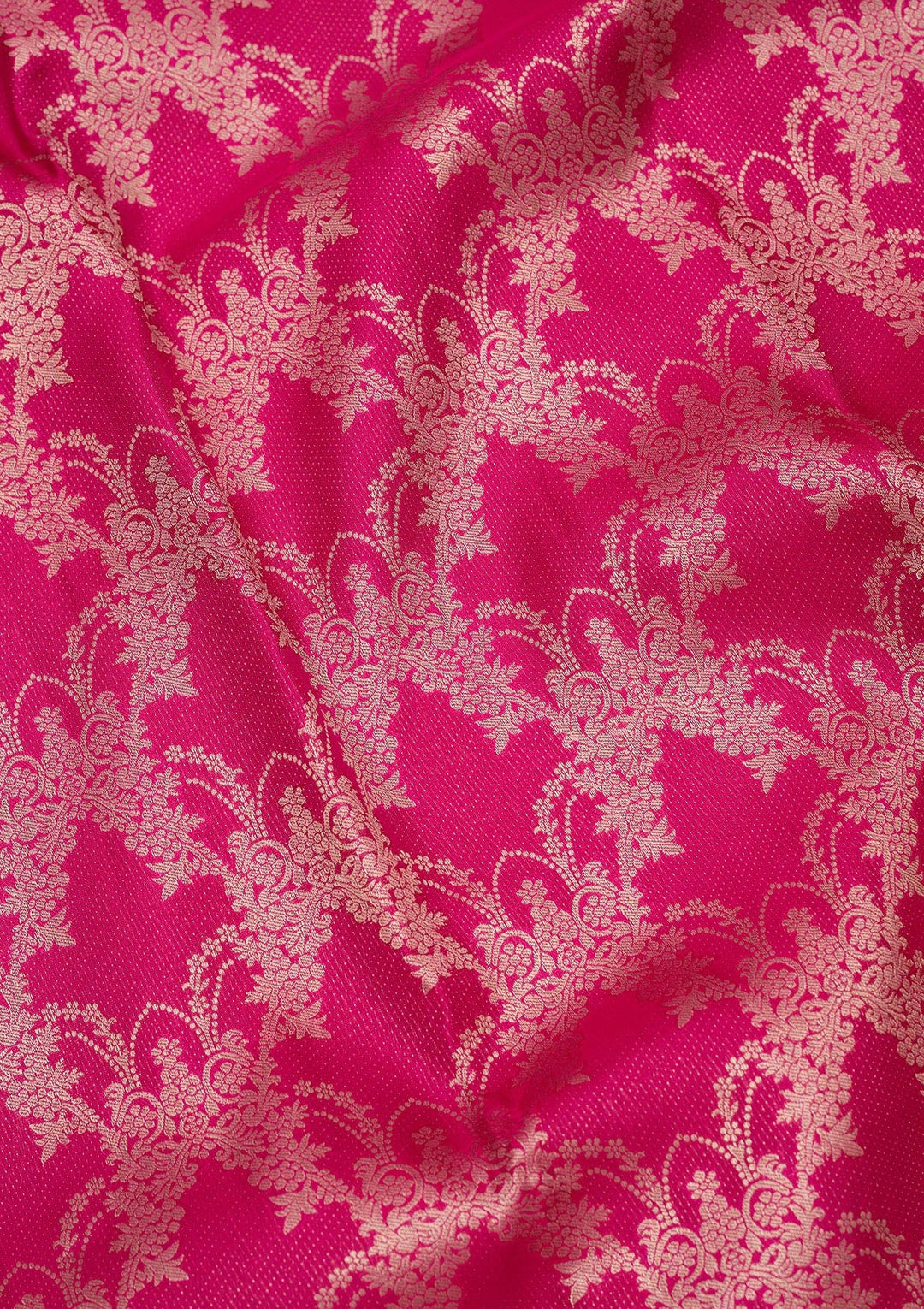Rani Pink Zariwork Pure Silk Saree