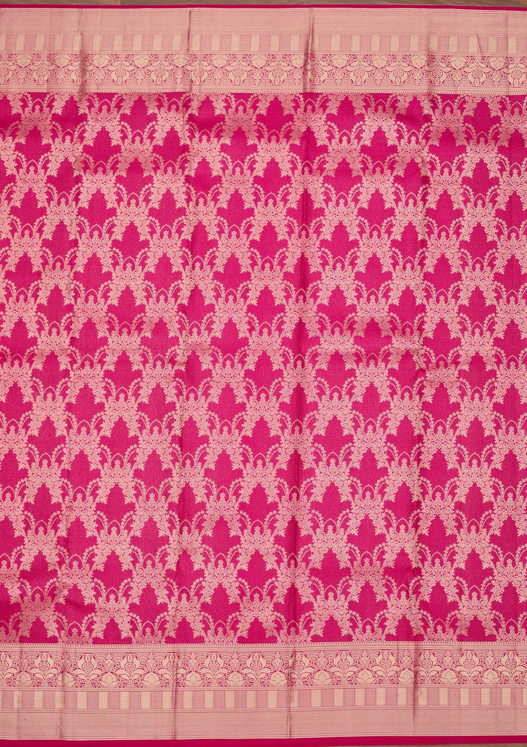 Rani Pink Zariwork Pure Silk Saree