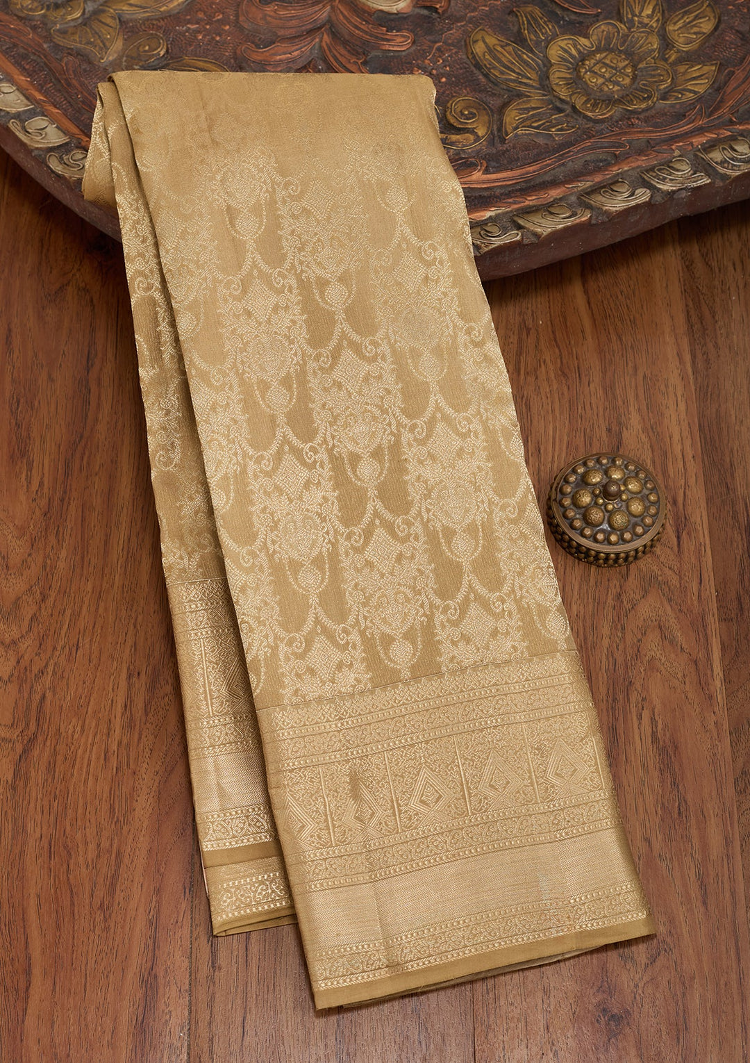 Mehendi Kanjivaram Pure Silk Saree