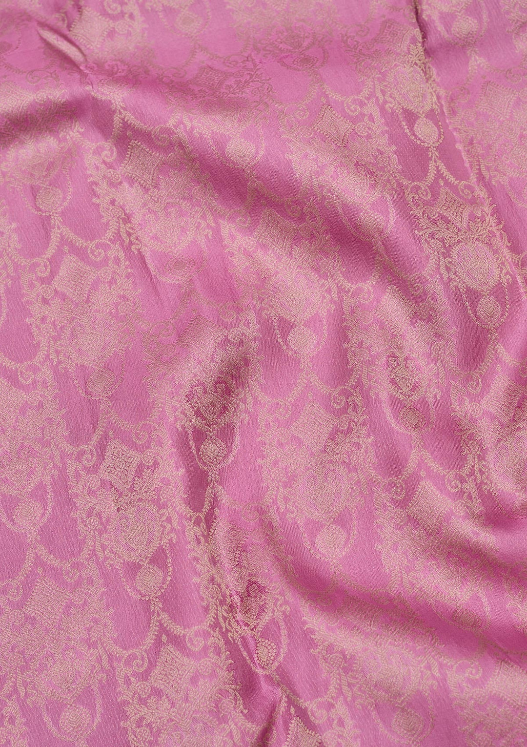Onion Pink Zariwork Pure Silk Saree