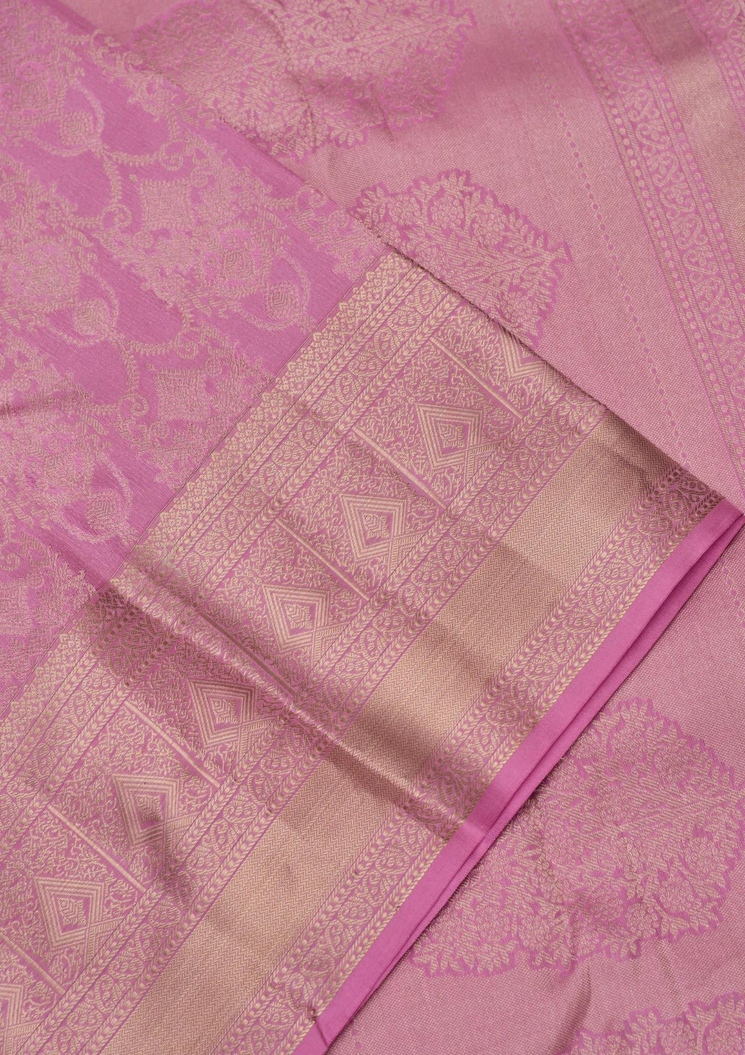 Onion Pink Zariwork Pure Silk Saree