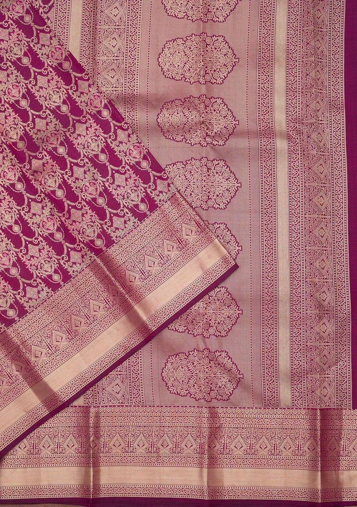 Purple Zariwork Pure Silk Saree