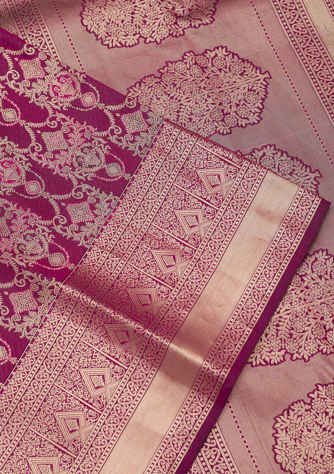 Purple Zariwork Pure Silk Saree