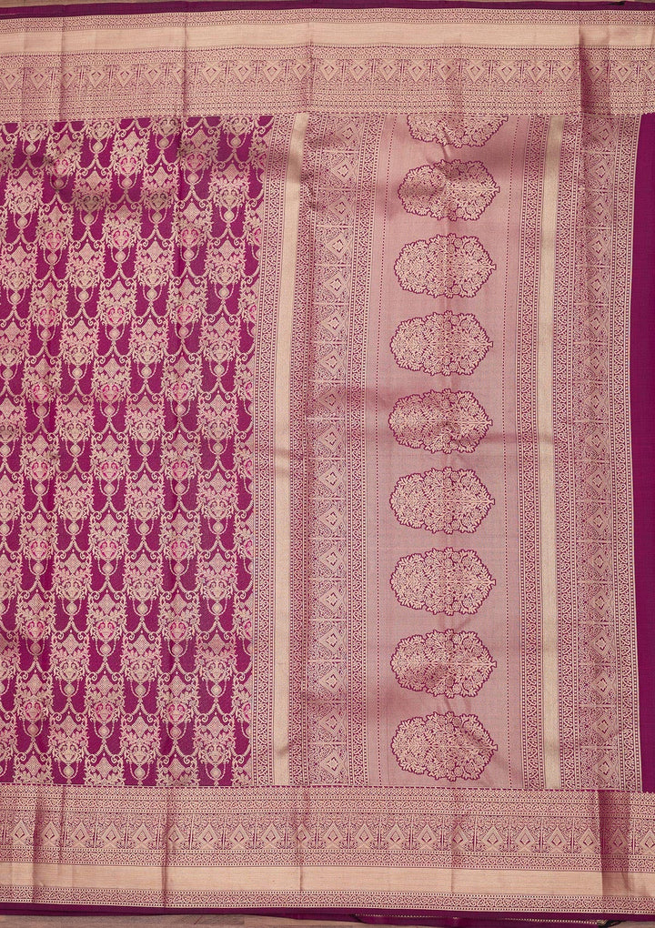 Purple Zariwork Pure Silk Saree