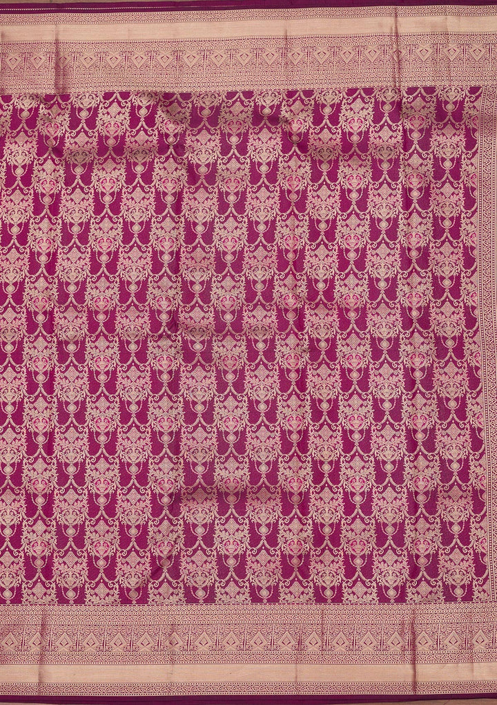 Purple Zariwork Pure Silk Saree