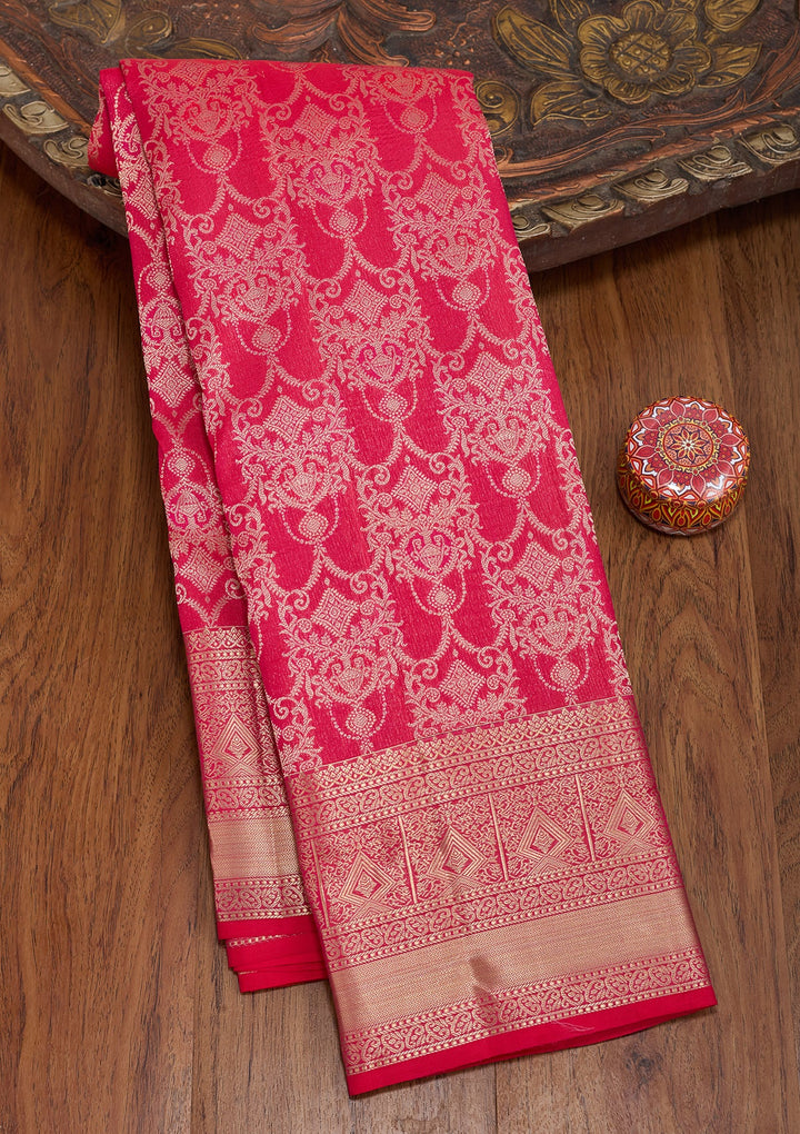 Rani Pink Kanjivaram Pure Silk Saree