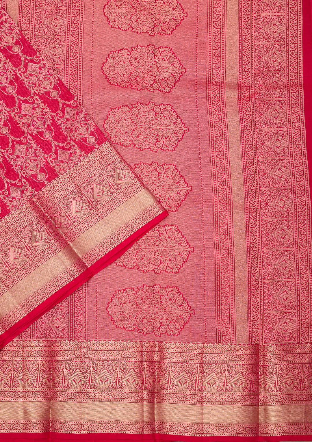 Rani Pink Kanjivaram Pure Silk Saree