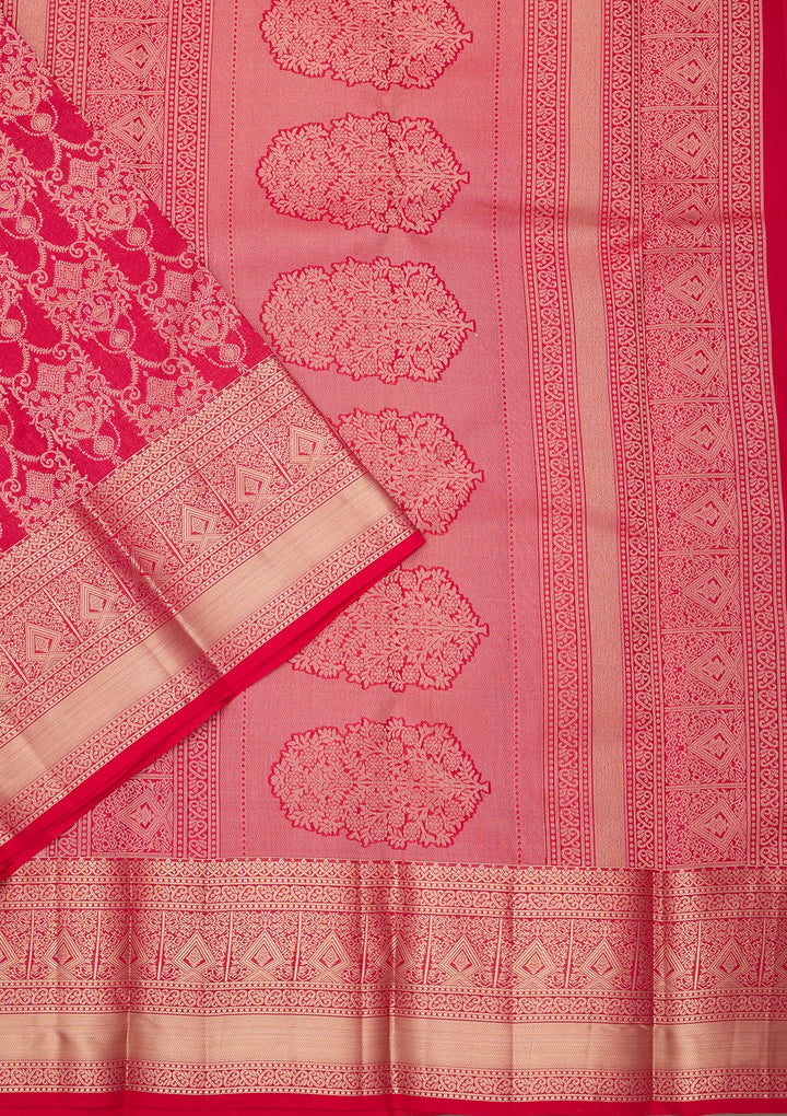 Rani Pink Kanjivaram Pure Silk Saree