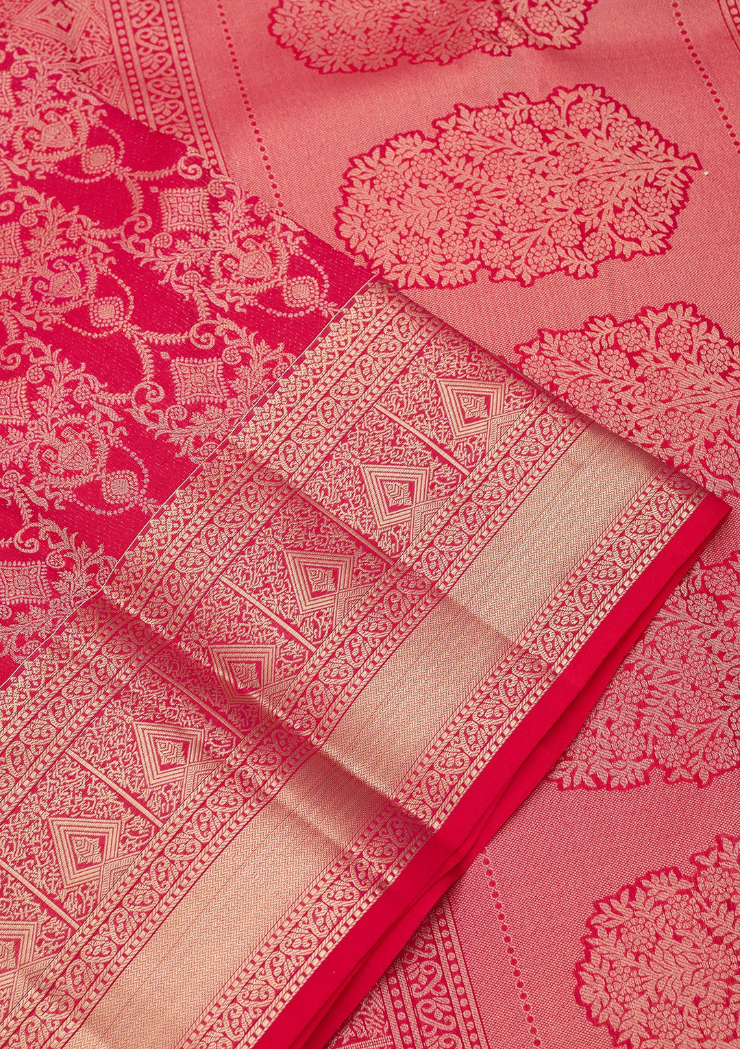 Rani Pink Kanjivaram Pure Silk Saree