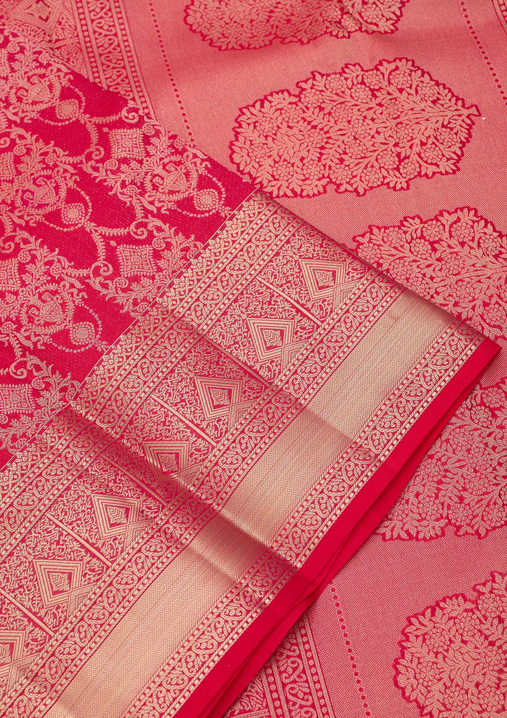 Rani Pink Kanjivaram Pure Silk Saree