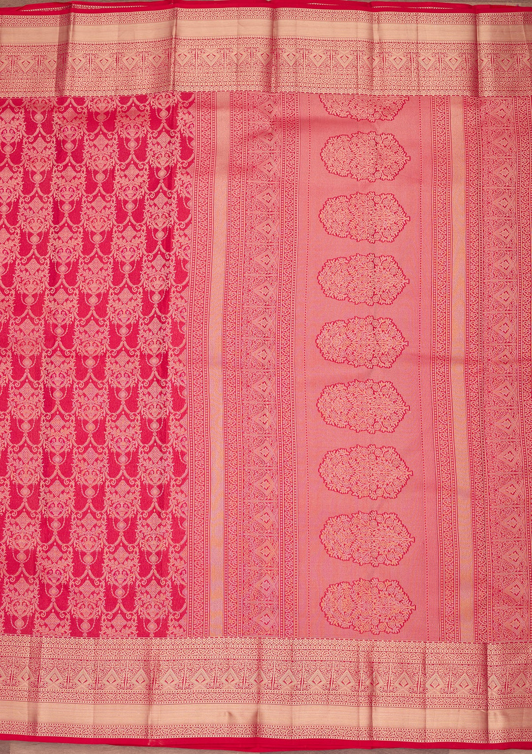 Rani Pink Kanjivaram Pure Silk Saree