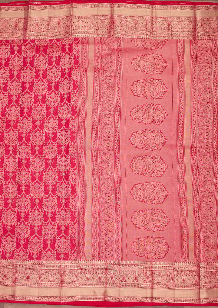 Rani Pink Kanjivaram Pure Silk Saree