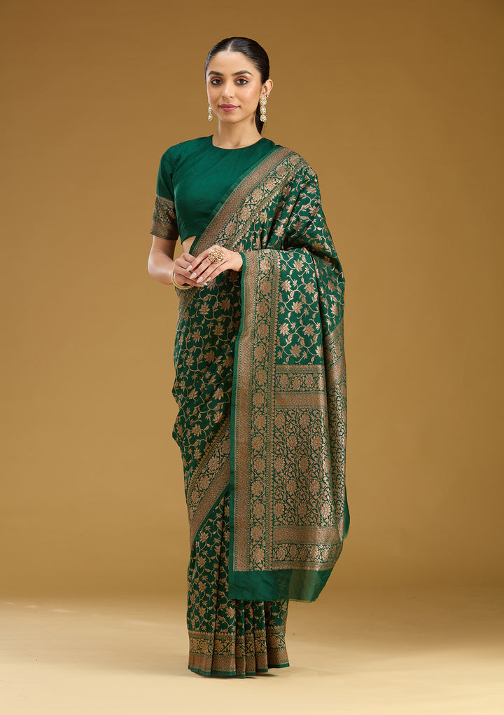 Green Zariwork (Gold) Silk Saree