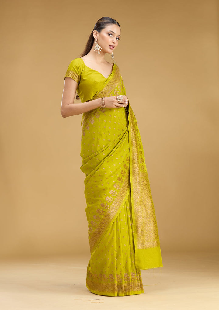 Mehandi Green Zariwork (Gold) Art Silk Saree