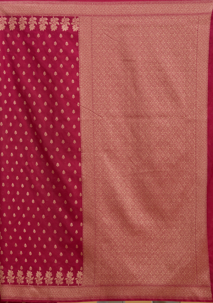 Wine Zariwork (Gold) Silk Silk Saree