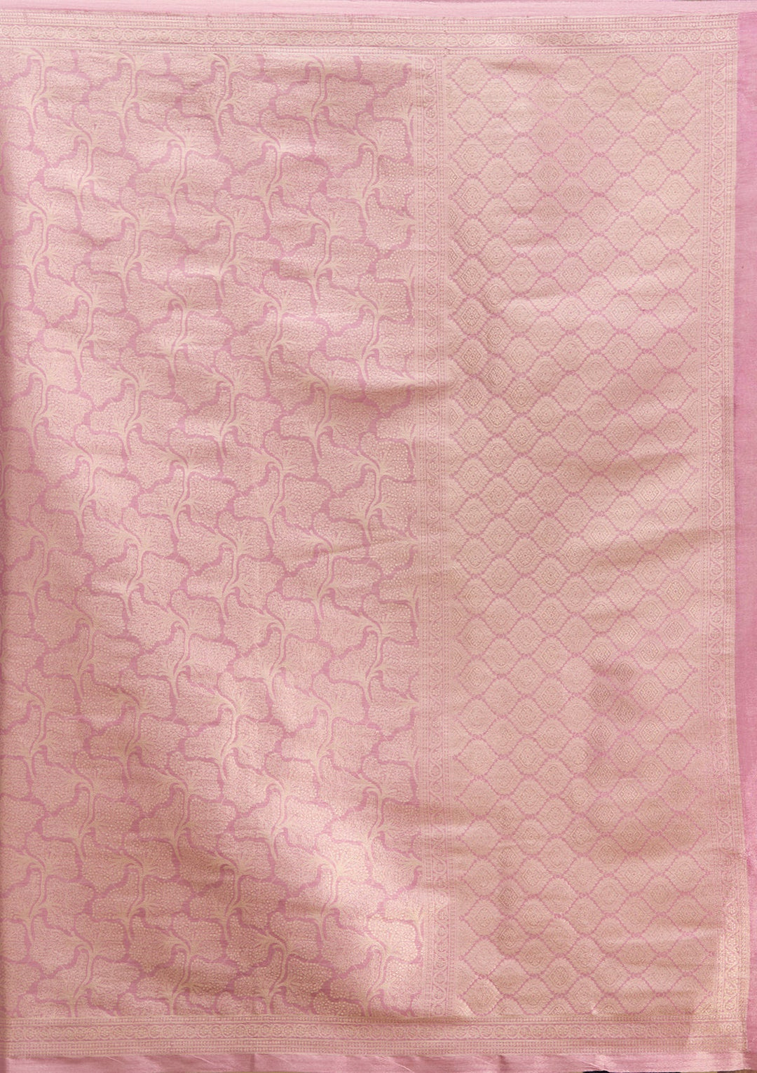 Light Lavender Zariwork (Gold) Tissue Silk Saree